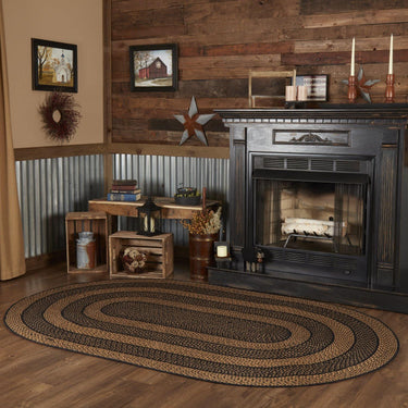 Farmhouse Jute Braided Rug Oval 5'x8' with Rug Pad VHC Brands - The Fox Decor